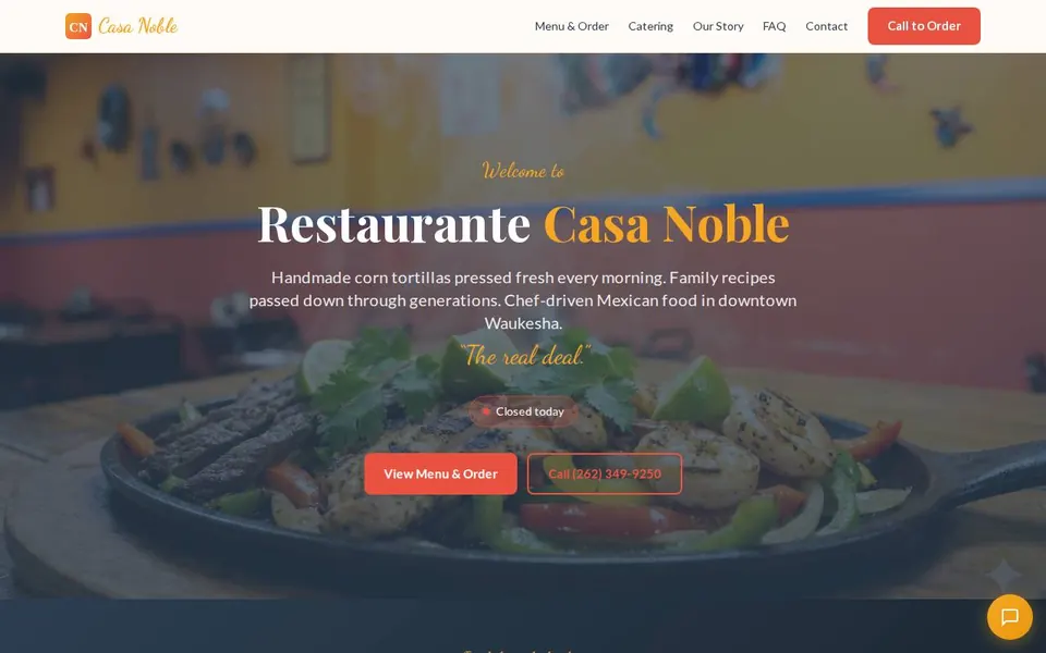 Restaurante Casa Noble home page