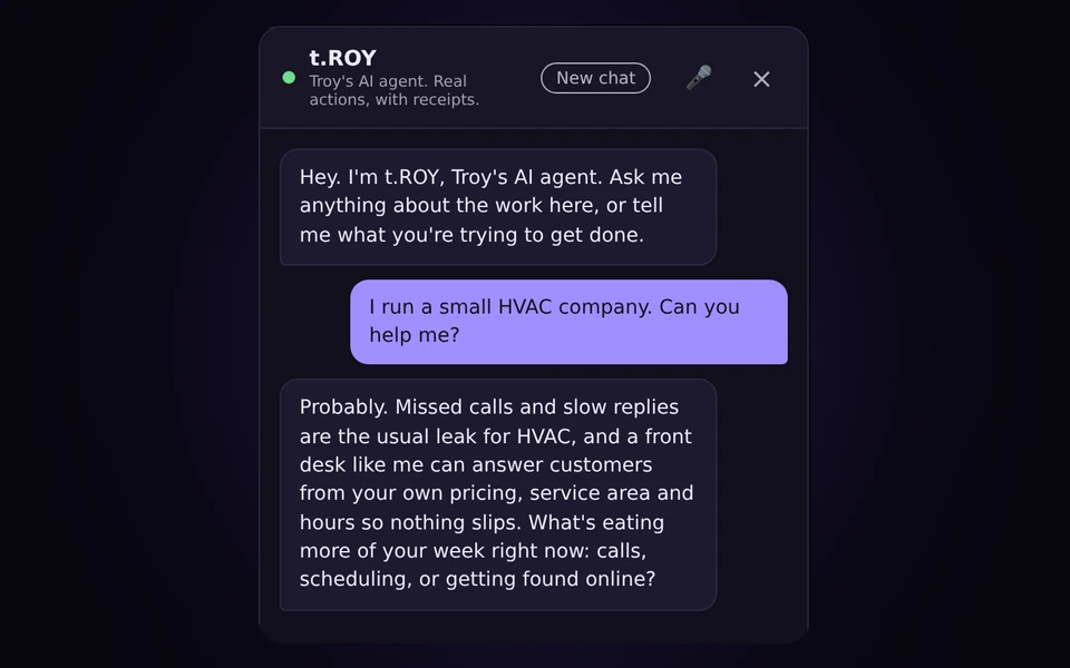 A real t.ROY conversation on this site